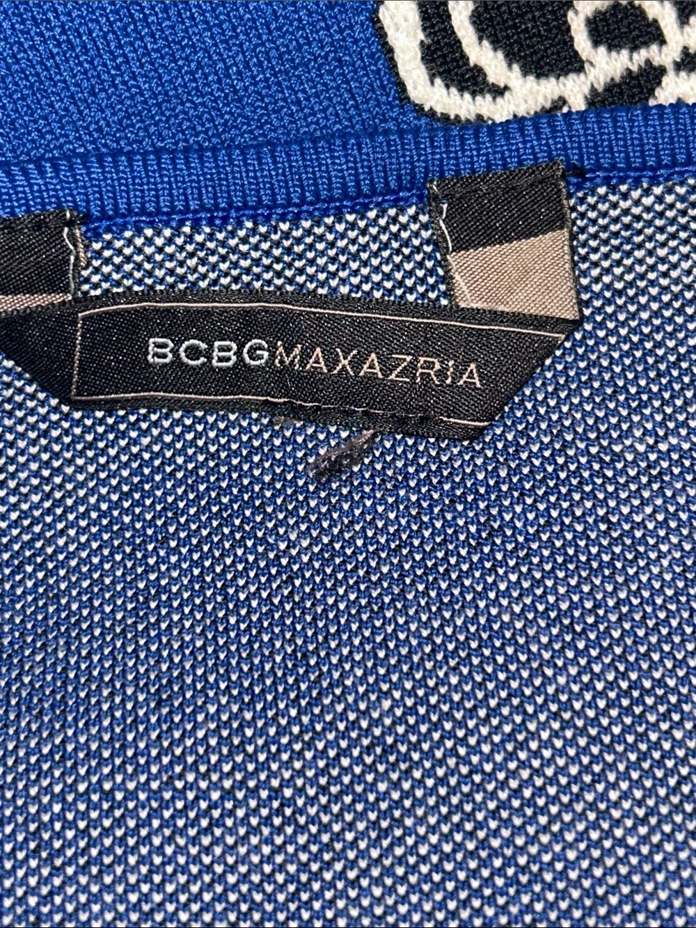 BCBGMaxAzria Cobalt Blue Midi Dress with White Floral Lace - Picture 5 of 9